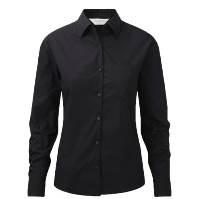 Russell Athletic Collection Ladies Long Sleeve Easy Care Cotton Poplin Shirt Thumbnail