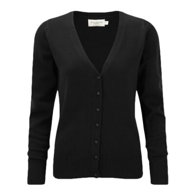 Russell Athletic Collection Ladies Cotton Acrylic V Neck Cardigan Thumbnail
