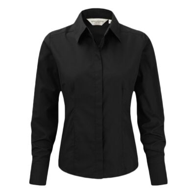 Russell Athletic Collection Ladies Long Sleeve Fitted Poplin Shirt Thumbnail
